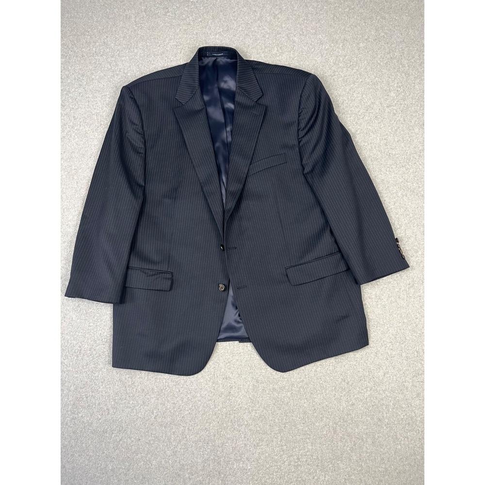 Polo Ralph Lauren‎ Blazer Mens 50R Navy Pinstripe 2 Button 100% Wool Sport Coat